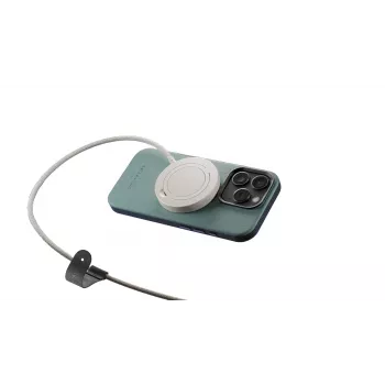 Ładowarka bezprzewodowa stojak native union Snapstand Qi2 Standstone, do użytku wewnątrz pomieszczeń, zasilana przez USB, kabel 1,5 m, jasnoszara