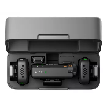 DJI Mic Mini (2 TX + 1 RX + etui ładujące) Zestaw mikrofonu bezprzewodowego - Ciemnoszary