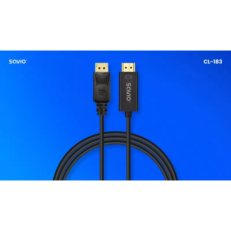 Kabel DisplayPort na HDMI 1,5m, CL-183 Savio SAVKABELCL-183