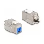 Moduł Keystone DeLOCK RJ45 żeński na LSA Cat.6A beznarzędziowy z niebieską osłoną przeciwpyłową