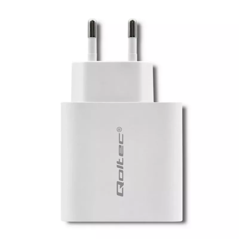 Qoltec 51718 Ładowarka | 45W | 5-20V | 2,4-3A | USB typu C PD | USB | Biała