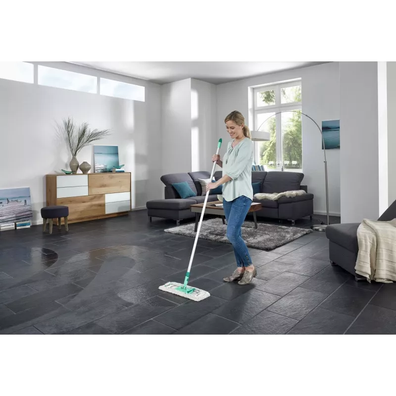 Mop płaski Leifheit Profi XL cotton plus — szerokość 420 mm, obrotowa głowica 360°, bawełna/włókno, trzonek aluminiowy