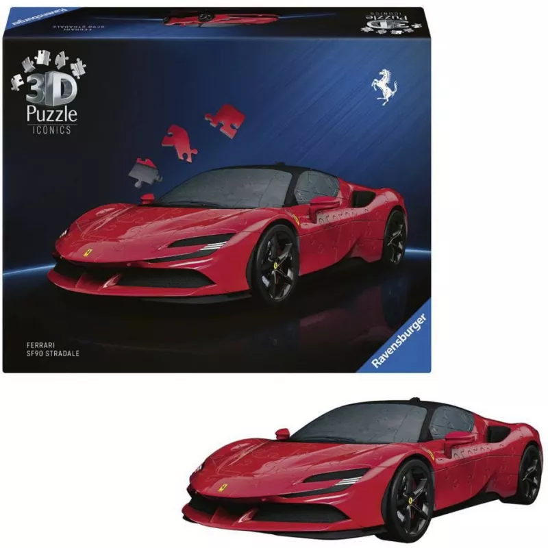 Puzzle 3D Ravensburger Iconics Ferrari SF90 Stradale – kolekcjonerski zestaw modelarski