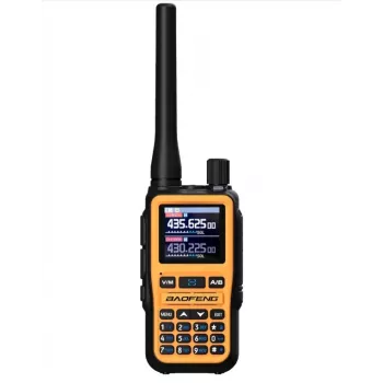 Ręczny krótkofalówka Baofeng UV-5R Mini z ładowaniem USB-C, Bluetooth, VHF/UHF, 5 W, 1600 mAh, pomarańczowy