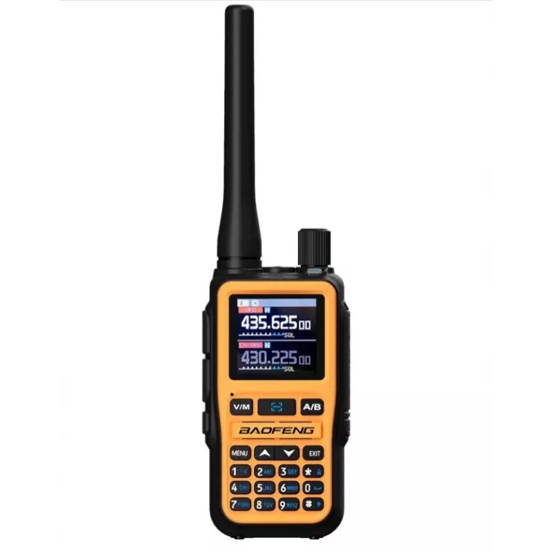 Ręczny krótkofalówka Baofeng UV-5R Mini z ładowaniem USB-C, Bluetooth, VHF/UHF, 5 W, 1600 mAh, pomarańczowy