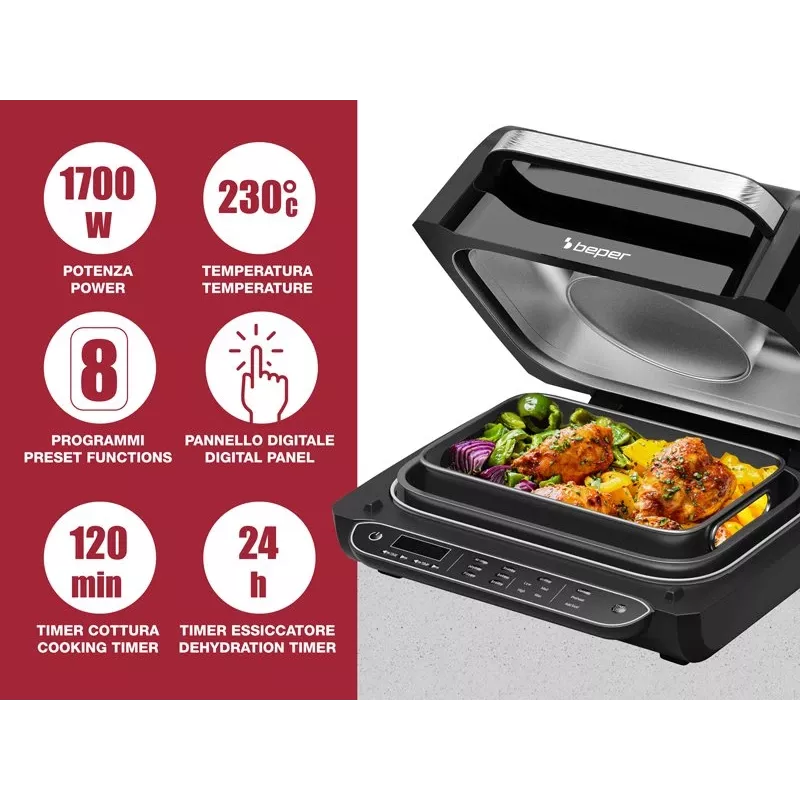 Frytkownica elektryczna Beper P101FRI080 800 W 2 l – kompaktowa frytkownica stołowa