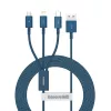 Kabel USB 3w1 Baseus Superior Series, USB na micro USB / USB-C / Lightning, 3,5 A, 1,5 m (niebieski)
