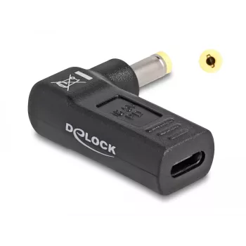 DeLOCK Adapter USB Type-C™ złącze żeńskie na HP 4.8 x 1.7 mm złącze męskie 90° kątowe
