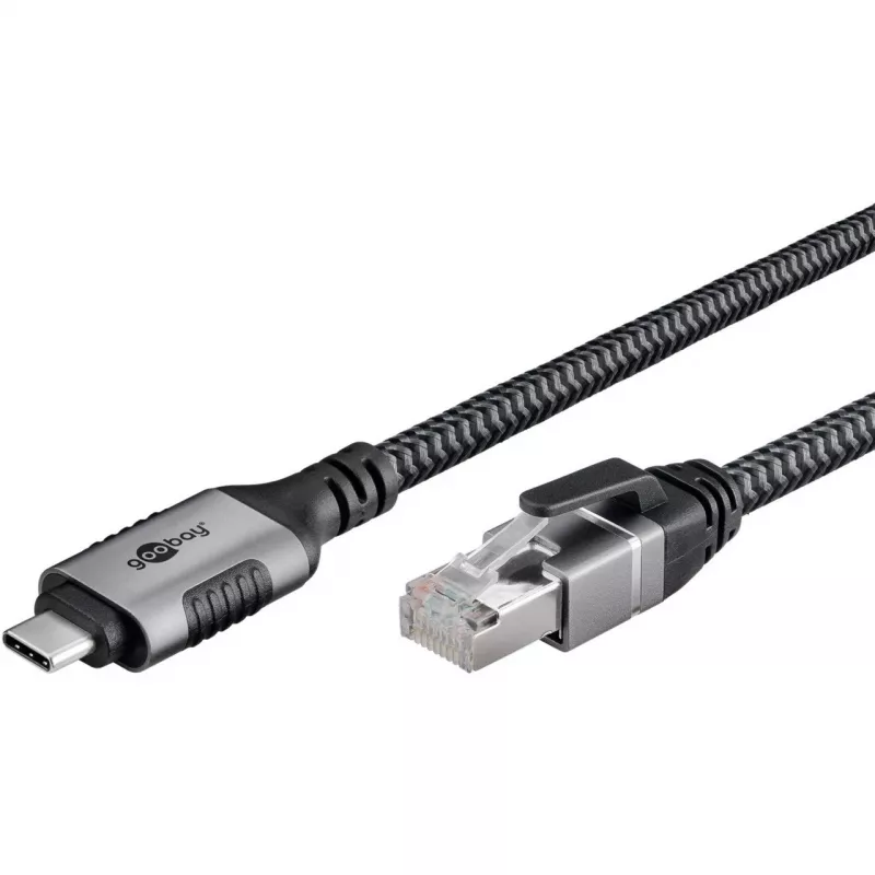 Goobay 70753 USB-C to RJ45 Ethernet CAT 6 kabel for Stable Wiczerwony Internet Connection with Router/Modem/Network Switch/Replaces USB to RJ45 Adapter / 1