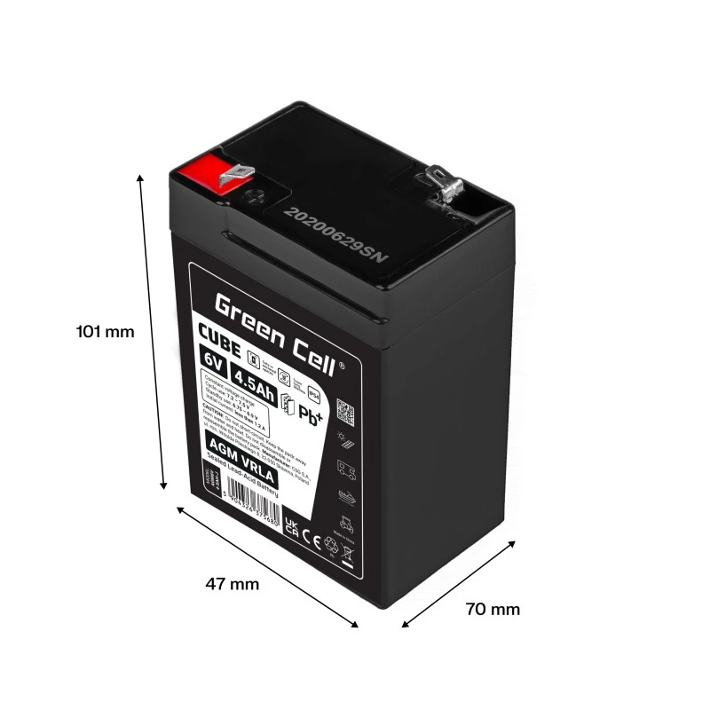 Bateria AGM VRLA 6V 4,5Ah IP54