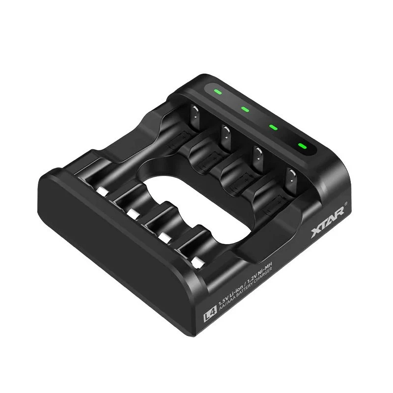 Ładowarka do akumulatorów XTAR 4-kanałowa do AA/AAA (Li-ion, NiMH) USB-C, wskaźniki LED, czarna