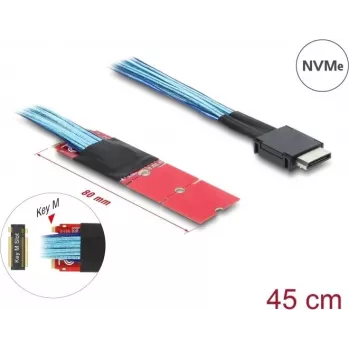 Konwerter M.2 Key M na 1 x OCuLink SFF-8611 z kablem 45 cm — DELOCK 64360