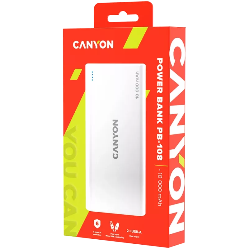 Power bank CANYON PB-108 10000 mAh Biały