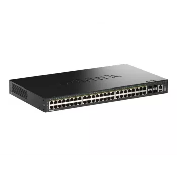 D-Link 52-portowy gigabitowy przełącznik zarządzalny Smart z możliwością stackowania PoE+ z 4 portami 10G SFP+