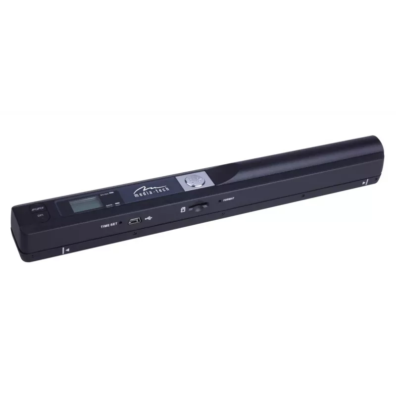 Skaner piórkowy MEDIA-TECH MT4090, czarny, Wyświetlacz LED, USB 2.0, MicroSD, Bateria AAA
