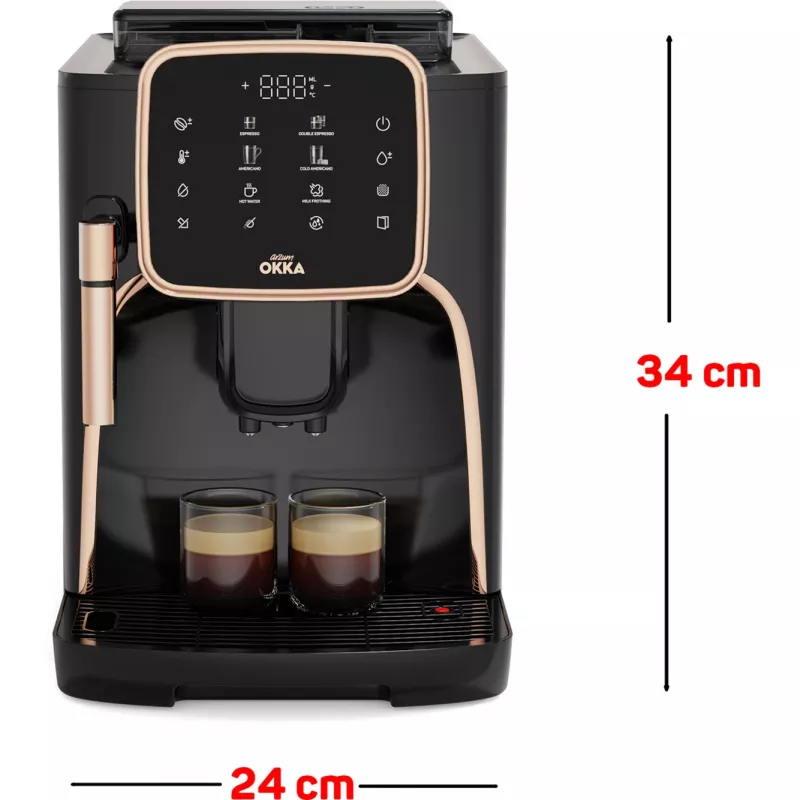 Okka Espresso Pro, w pełni automatyczny czarno-brązowy, 1450 W