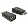Adapter przejściówka DeLOCK 65901 HDMI A na VGA i audio 3,5 mm czarny