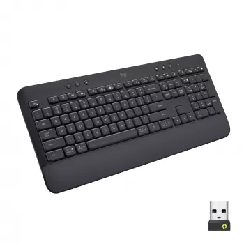 Logitech Signature K650 - Klawiatura - Bezprzewodowa - Bluetooth 5.1 - QWERTZ - Szwedzka - Grafitowa