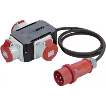 Bachmann H07RN-F5G - rozdzielacz zasilania - IEC 60309 16A na IEC 60309 16A - AC 230/400 V - 16 A - 2,0 m - zewnętrzny (349.035)