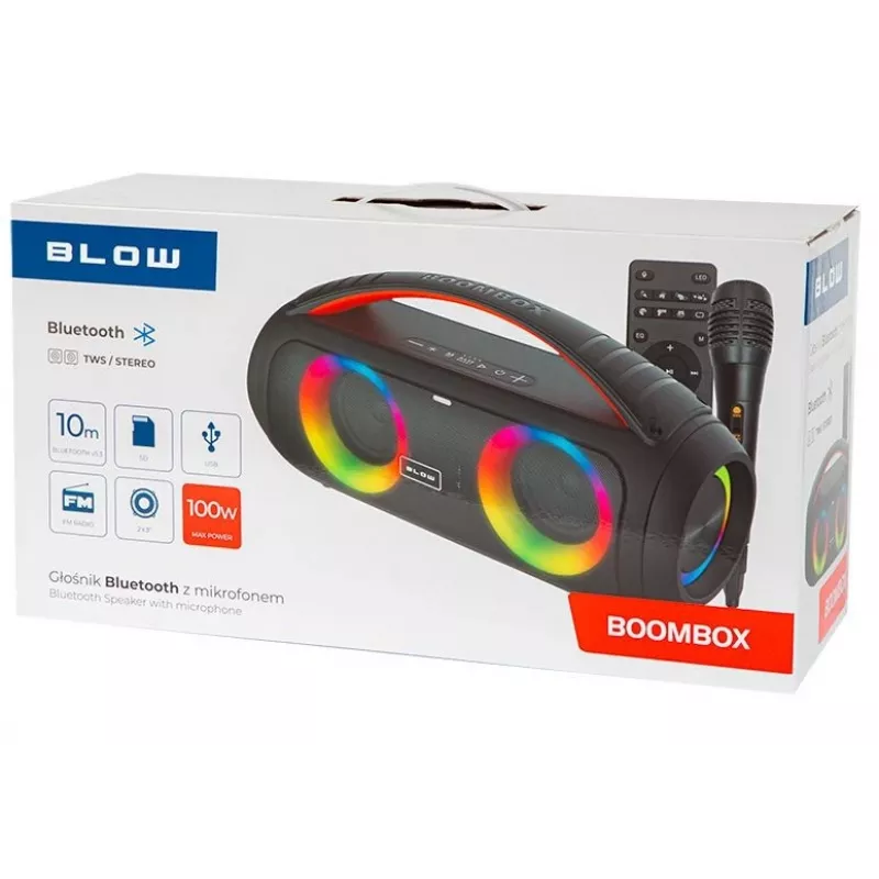 Przenośny głośnik BOOMBOX głośnik Bluetooth, 30-356#, BLOW, czarny