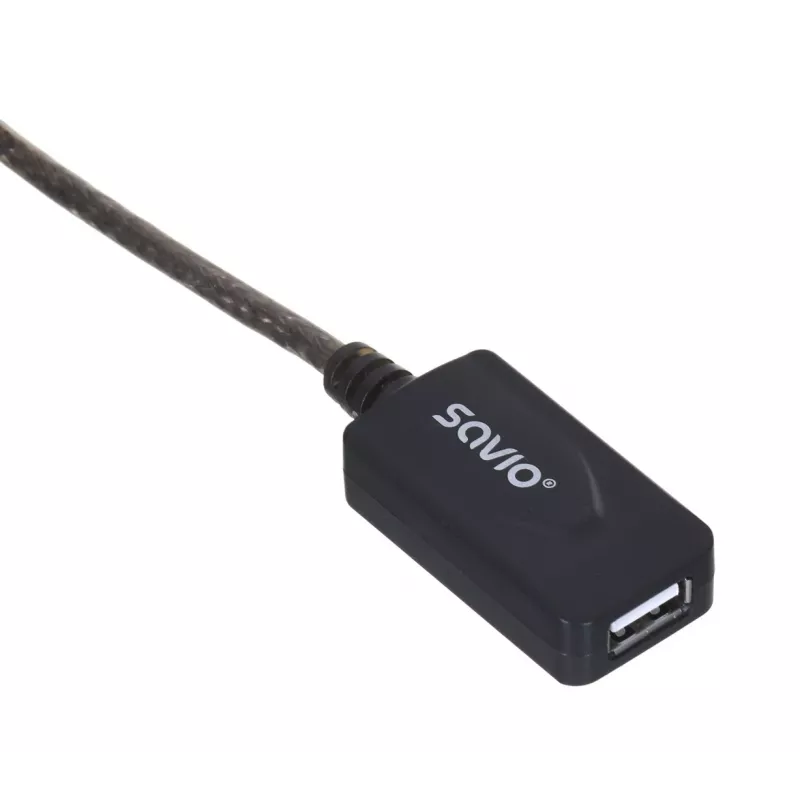 Aktywne przedłużenie portu USB SAVIO CL-130 10 m USB 2.0 A męski–żeński, 5 V, czarny