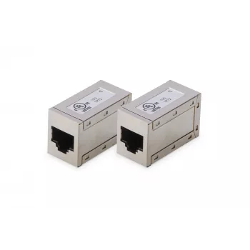 Digitus CAT 6 modular couplers shielded 2 pieces RJ-45 Gold contacts srebrny