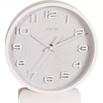 NeXtime zegar 5192wi Wood Wood Mały 22x20 cm, Ścienny, Biały