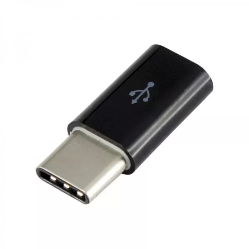Sbox Micro USB 2.0 F. -> TYPE C M. Czarny AD.USB-C B