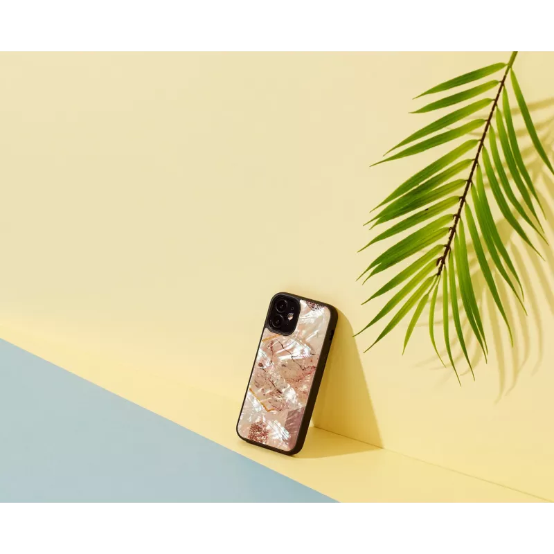 Etui ochronne iKins do Apple iPhone 12 mini — różowy wzór marmuru, cienkie dopasowanie