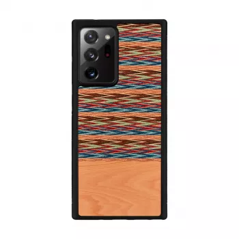 Etui na smartfon man and wood Galaxy Note 20 Ultra brązowa krata czarne