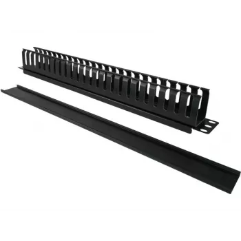Organizer naścienny Alantec PK008 do kabli 1U czarny metal/tworzywo