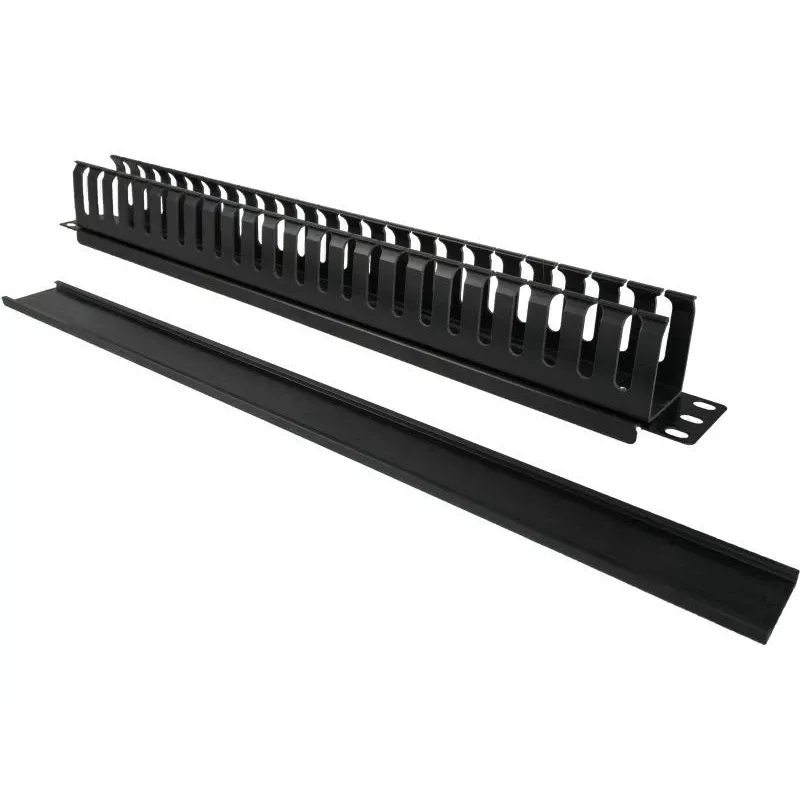 Organizer naścienny Alantec PK008 do kabli 1U czarny metal/tworzywo