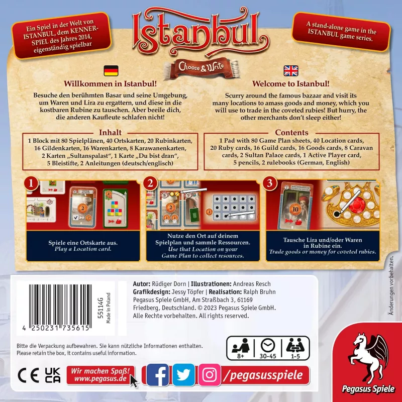 Istanbul - Choose & Write, gra planszowa
