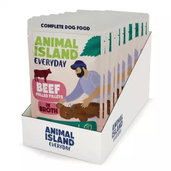ANIMAL ISLAND filety wołowe w bulionie dla psów 10x150g