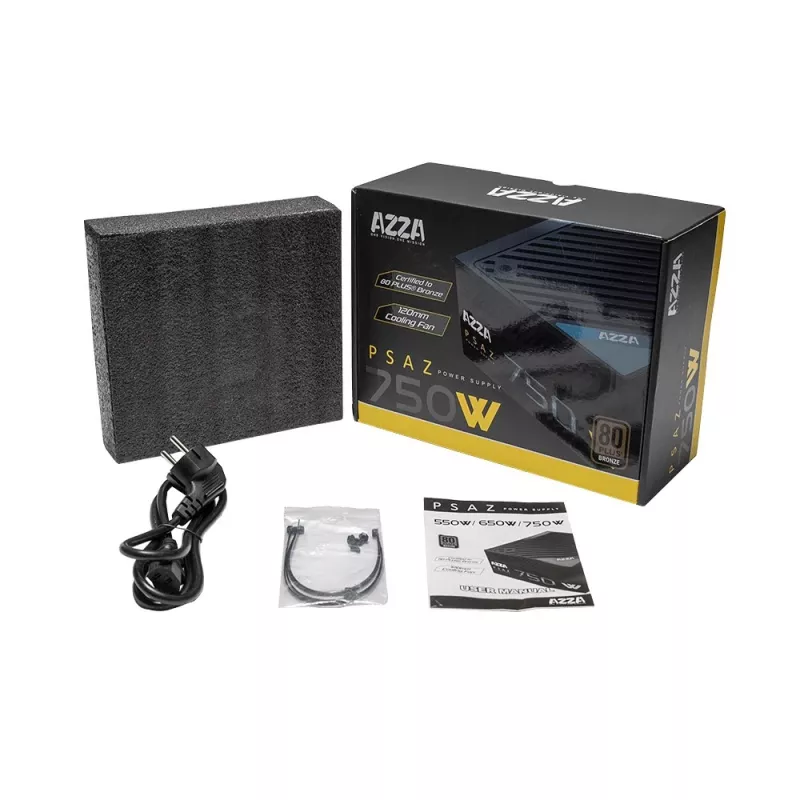 Azza PSAZ-750W zasilacz 20+4 pin ATX ATX Czarny