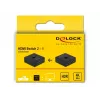 DeLock HDMI 2 - 1 dwukierunkowy 4K 60 Hz kompaktowy – pudełko detaliczne – przełącznik wideo/audio – 2 x HDMI – komputer stacjonarny (64072)