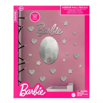 Naklejka lustrzana na ścianę Paladone PP13751BR wzór Barbie – dekoracyjna samoprzylepna naklejka lustrzana