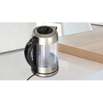 Czajnik elektryczny Czarny & Decker 1,7 L 2200 W czarny stal nierdzewna przezroczysty