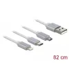 Kabel USB DeLOCK 85850 0,98 m USB 2.0 USB A USB C/Micro-USB B/Lightning