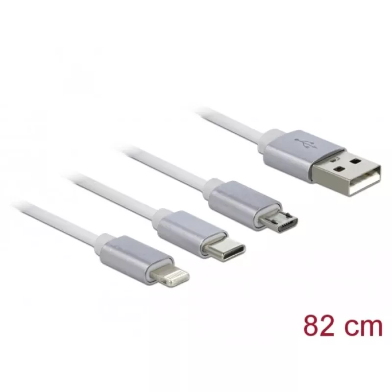 Kabel USB DeLOCK 85850 0,98 m USB 2.0 USB A USB C/Micro-USB B/Lightning