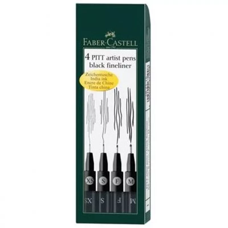 Fineliner Faber-Castell 167115 Multi Czarny 4 pcs