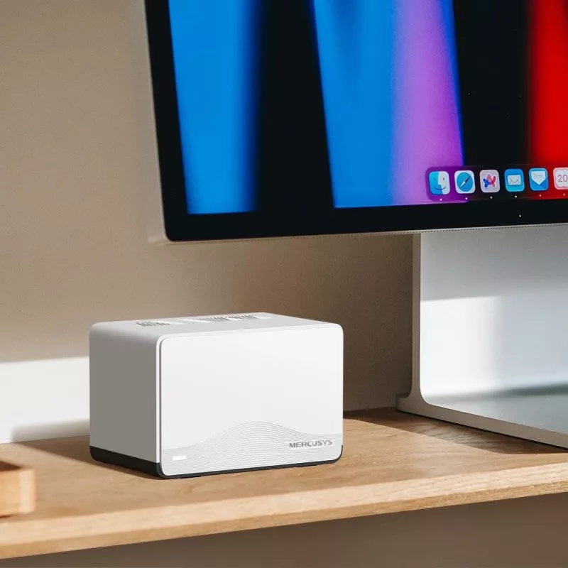 System mesh MERCUSYS Halo H27BE (3 szt.) Dwupasmowy 2,4/5 GHz Wi‑Fi 6, łącznie 3568 Mbps, 3 porty LAN, anteny wewnętrzne, biały