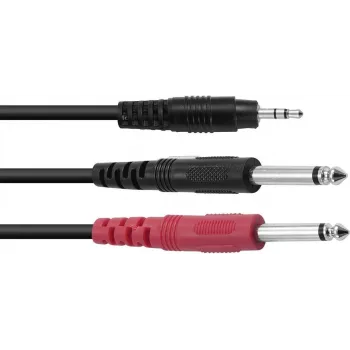 adapter kablowyowy Omnitronic 3.5 mm na 2×3.5 mm, rozgałęźnik stereo, 1.5 m