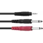 adapter kablowyowy Omnitronic 3.5 mm na 2×3.5 mm, rozgałęźnik stereo, 1.5 m