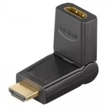 Wentronic Goobay HDMI™-Adapter, HDMI Standard-Socket (Type A), Czarny - HDMI™ A-Socket > HDMI™ A-Plug, abwinkelbar (51721)