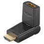 Wentronic Goobay HDMI™-Adapter, HDMI Standard-Socket (Type A), Czarny - HDMI™ A-Socket > HDMI™ A-Plug, abwinkelbar (51721)