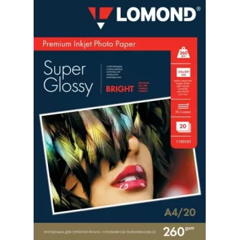 Papier fotograficzny Lomond Premium 260 g/m² A4 Super Glossy, 20 arkuszy