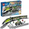 LEGO 60337 City Express Pociąg Pasażerski Zdalnie Sterowany Zabawka Prezent dla Dzieci Chłopców i Dziewczynek z Działającymi Reflektorami 2 Wagonami i 24 Torami