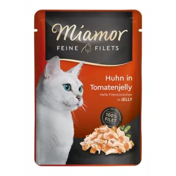 Mokra karma dla kota Miamor MIAMOR Feine Filets 100 g saszetka — kurczak i pomidor, dla dorosłych, ze skłonnością do nadwagi