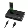 Qoltec 52274 Stacja dokująca do dysków M.2 SSD | NVMe | SATA | USB-C | DUAL 2 x 2TB